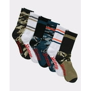 Hanes Originals Men's Crew Socks, Moisture Wicking, 6-Pairs Army Green 6-12