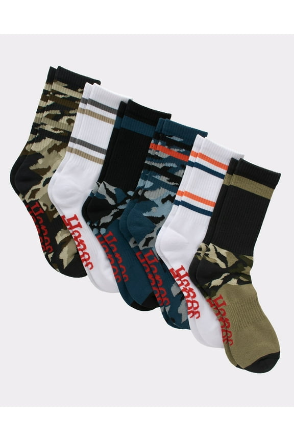 Originals Men's Crew Socks, Moisture Wicking, 6-Pairs Army Green 6-12