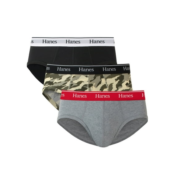 Hanes Originals Men's Dyed Brief, Moisture Wicking Stretch Cotton Brief, 3-Pack