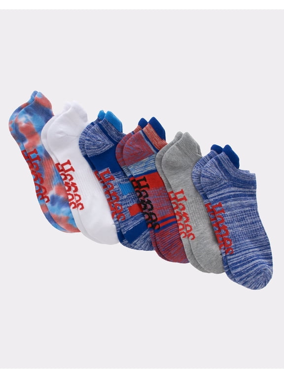 Originals Men's Heel Shield Socks, Moisture Wicking, 6-Pairs Blue Allure 6-12