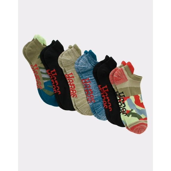 Hanes Originals Men's Heel Shield Socks, Moisture Wicking, 6-Pairs Nephrite Green 6-12