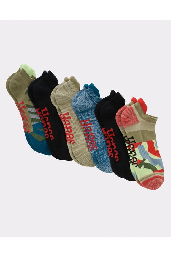 Originals Men's Heel Shield Socks, Moisture Wicking, 6-Pairs Nephrite Green 6-12