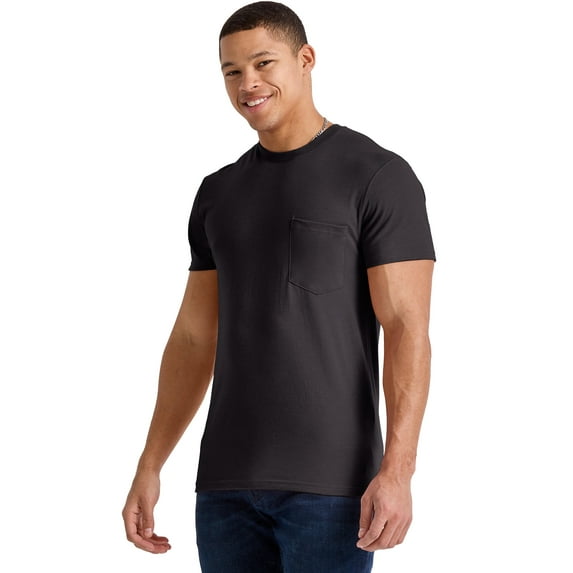 Hanes Originals Men’s Short Sleeve Pocket T-Shirt, 100% Cotton Jersey 