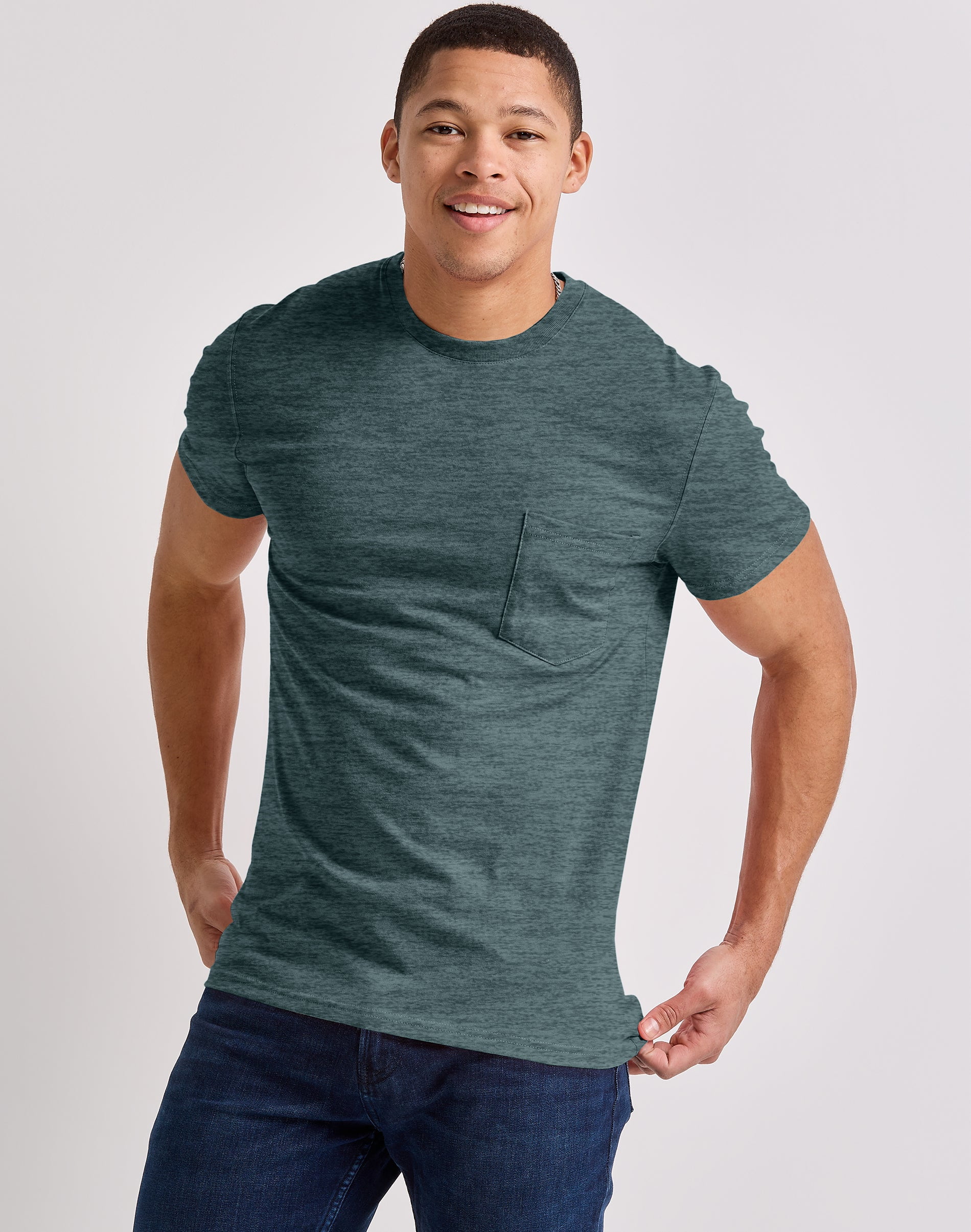 Hanes Originals Men's Pocket T-Shirt, Tri-Blend, Crewneck, Short Sleeve ...