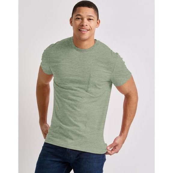 Hanes Originals Men's Pocket T-Shirt Tri-Blend Tee Short Sleeve Tee Crewneck S-4XL