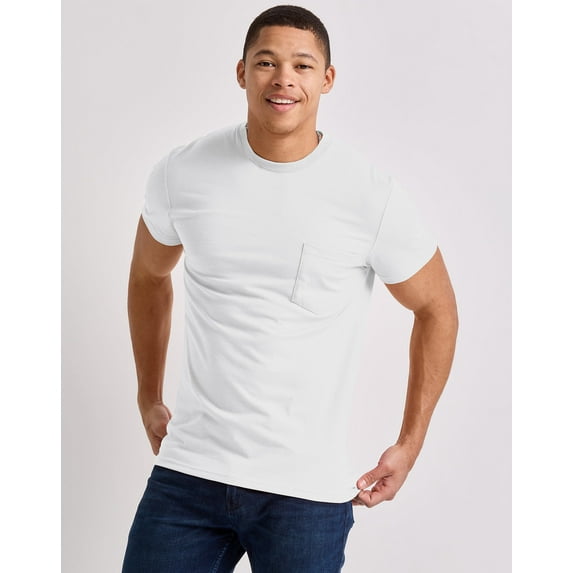 Hanes Originals Men's Pocket T-Shirt Tri-Blend Tee Short Sleeve Tee Crewneck S-4XL
