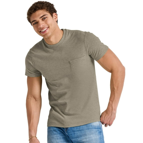 Hanes Originals Men's Pocket T-Shirt Tri-Blend Tee Short Sleeve Tee Crewneck S-4XL