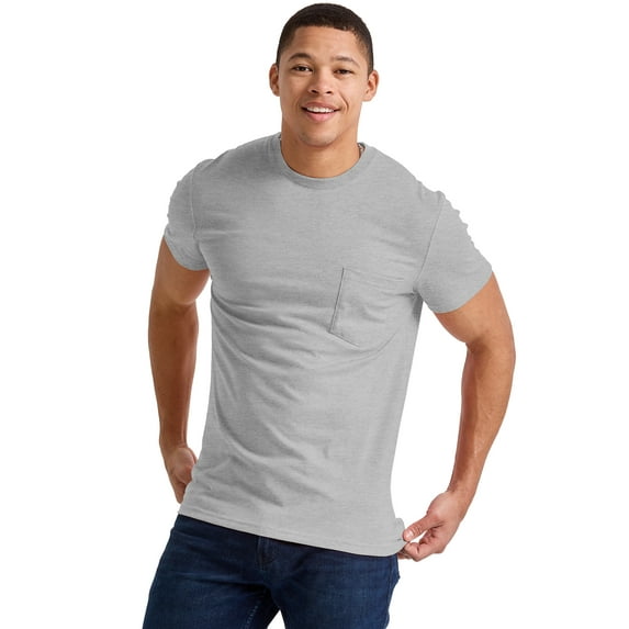 Hanes Originals Men's Pocket T-Shirt Tri-Blend Tee Short Sleeve Tee Crewneck S-4XL