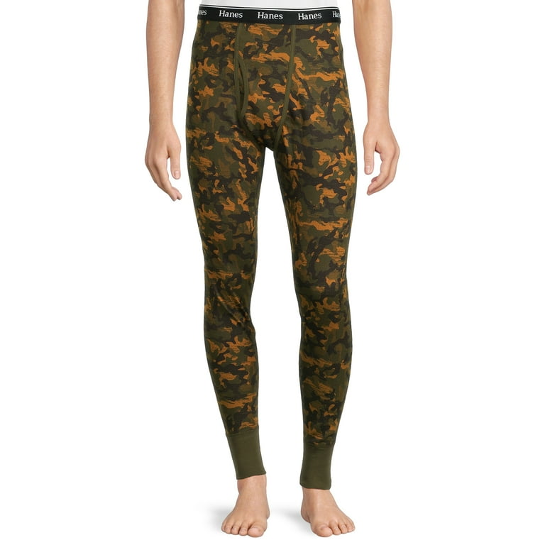 Hanes Men's Thermal Pants - Green - 2xl Elastic Wast, Cuffed Legs