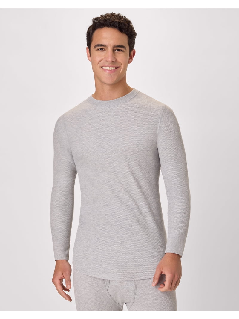 Hanes Men's Thermal Crewneck Top, Reversible Knit, Sizes S-2XL