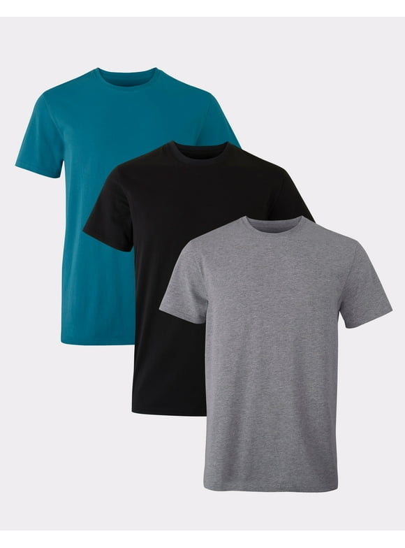 Hanes Originals Men’s Stretch Crewneck T-Shirt, Moisture-Wicking, Assorted, 3-Pack S