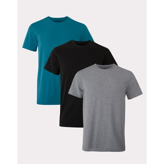 Hanes Originals Men’s Stretch Crewneck T-Shirt, Moisture-Wicking, Assorted, 3-Pack S