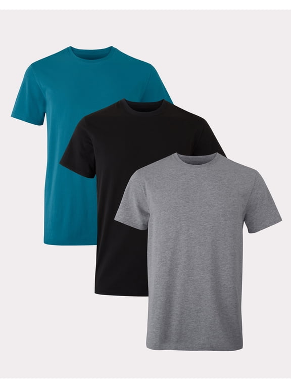 Originals Men’s Stretch Crewneck T-Shirt, Moisture-Wicking, Assorted, 3-Pack S