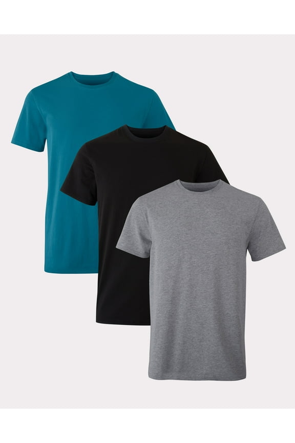 Originals Men’s Stretch Crewneck T-Shirt, Moisture-Wicking, Assorted, 3-Pack S