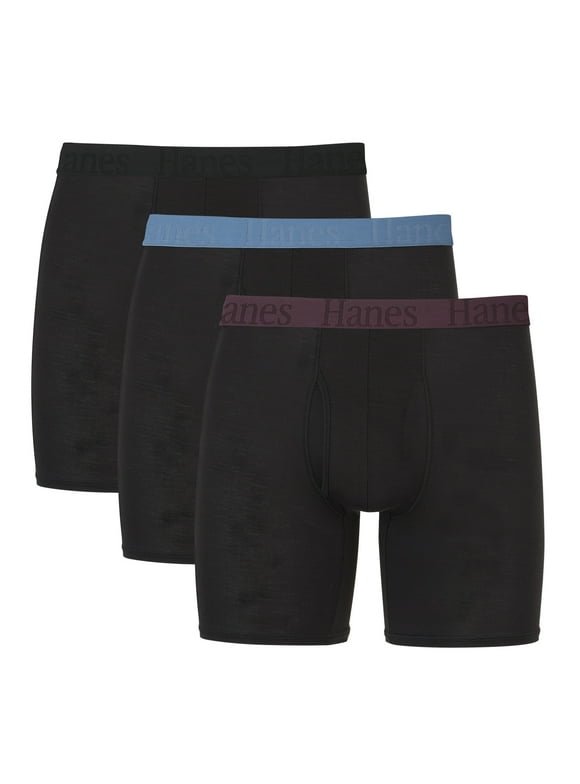 Hanes Originals Men's SuperSoft Boxer Brief Underwear, 3-Pack, Sizes S-2XL
