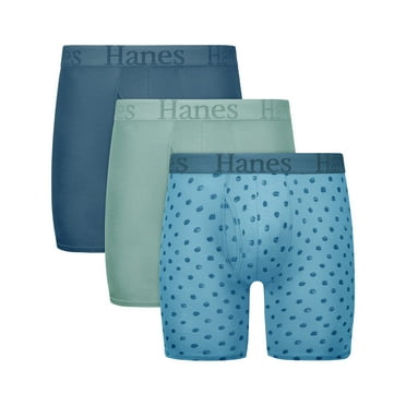 Hanes Originals Men's SuperSoftBoxer Brief Underwear Pack, Black/Stone/Print, 3-Pack