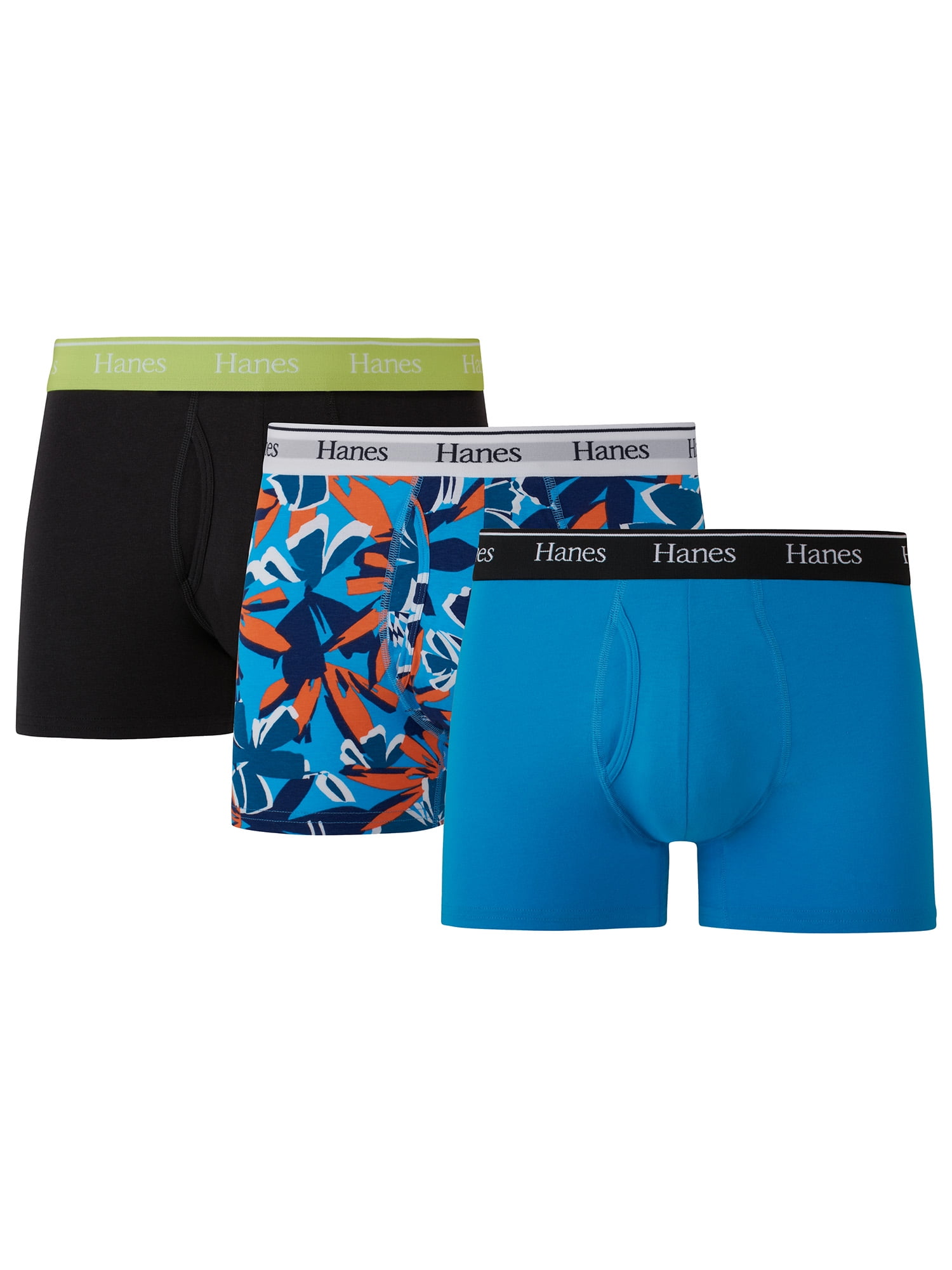 Hanes Originals Men's Underwear Trunks, Moisture-Wicking Stretch Cotton, 3- Pack 