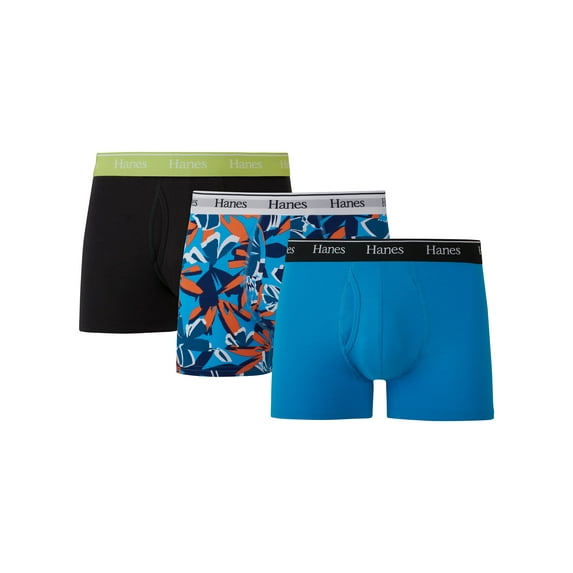 Hanes Originals Men's Underwear Trunks, Moisture-Wicking Stretch Cotton, 3-Pack