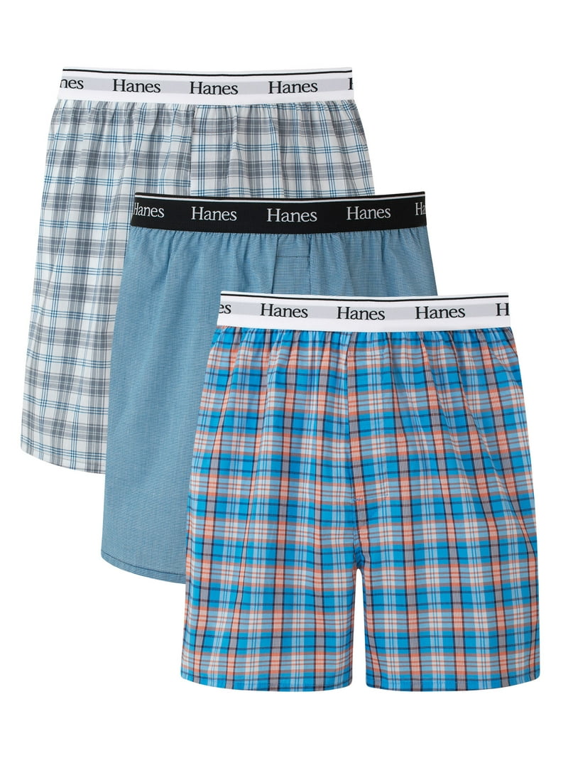 Hanes Originals Men's Woven Boxer, Moisture Wicking Woven