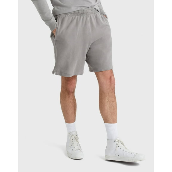 Hanes Sweat Shorts Men's Garment Dyed Midweight Elastic Waist Drawcord 8 inseam