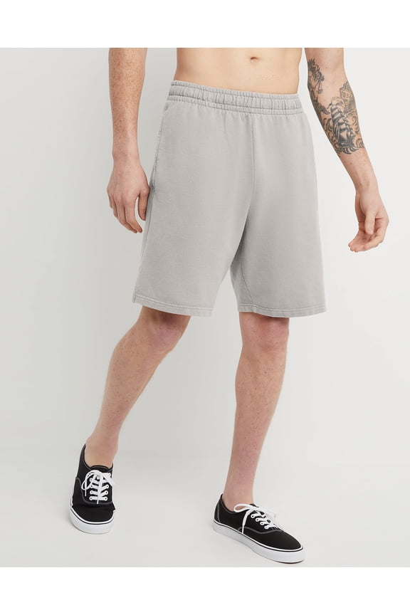 Sweat Shorts Men's Garment Dyed Midweight Elastic Waist Drawcord 8 inseam