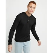 Hanes Originals Mens Ringspun Cotton Three Button Long Sleeve Henley Shirt, Sizes S-3XL