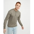 thumbnail image 1 of Hanes Long Sleeve Henley Shirt Mens Originals Ringspun Cotton Three Button S-3XL, 1 of 7