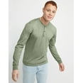 thumbnail image 1 of Hanes Long Sleeve Henley Shirt Mens Originals Ringspun Cotton Three Button S-3XL, 1 of 5