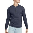 thumbnail image 1 of Hanes Long Sleeve Henley Shirt Mens Originals Ringspun Cotton Three Button S-3XL, 1 of 5