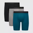 thumbnail image 1 of Hanes Originals Premium Men's Super Stretch Long Leg Boxer Briefs 3pk, Teal Blue/Gray/Black, 1 of 6