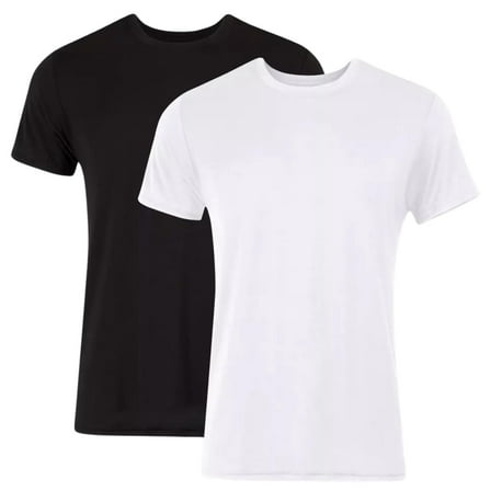 Hanes Ultimate Men's Originals Supersoft T-Shirt, Viscose from Bamboo Undershirt, 2-Pack, Black/White-2 Pack