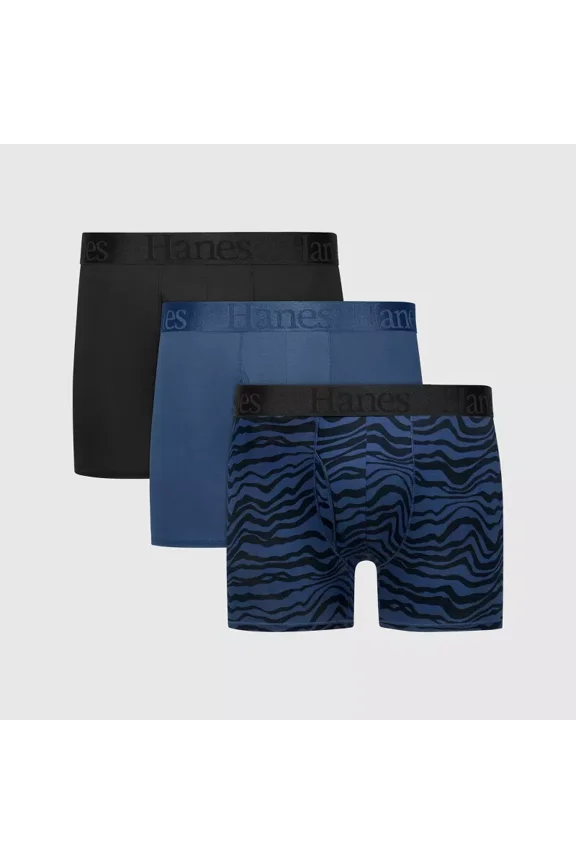 Originals Premium Men's SuperSoft Trunks 3pk, Blue/Black, L