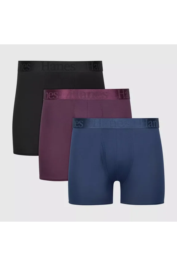 Originals Premium Men's SuperSoft Trunks 3pk - Teal Blue/Purple/Black, L