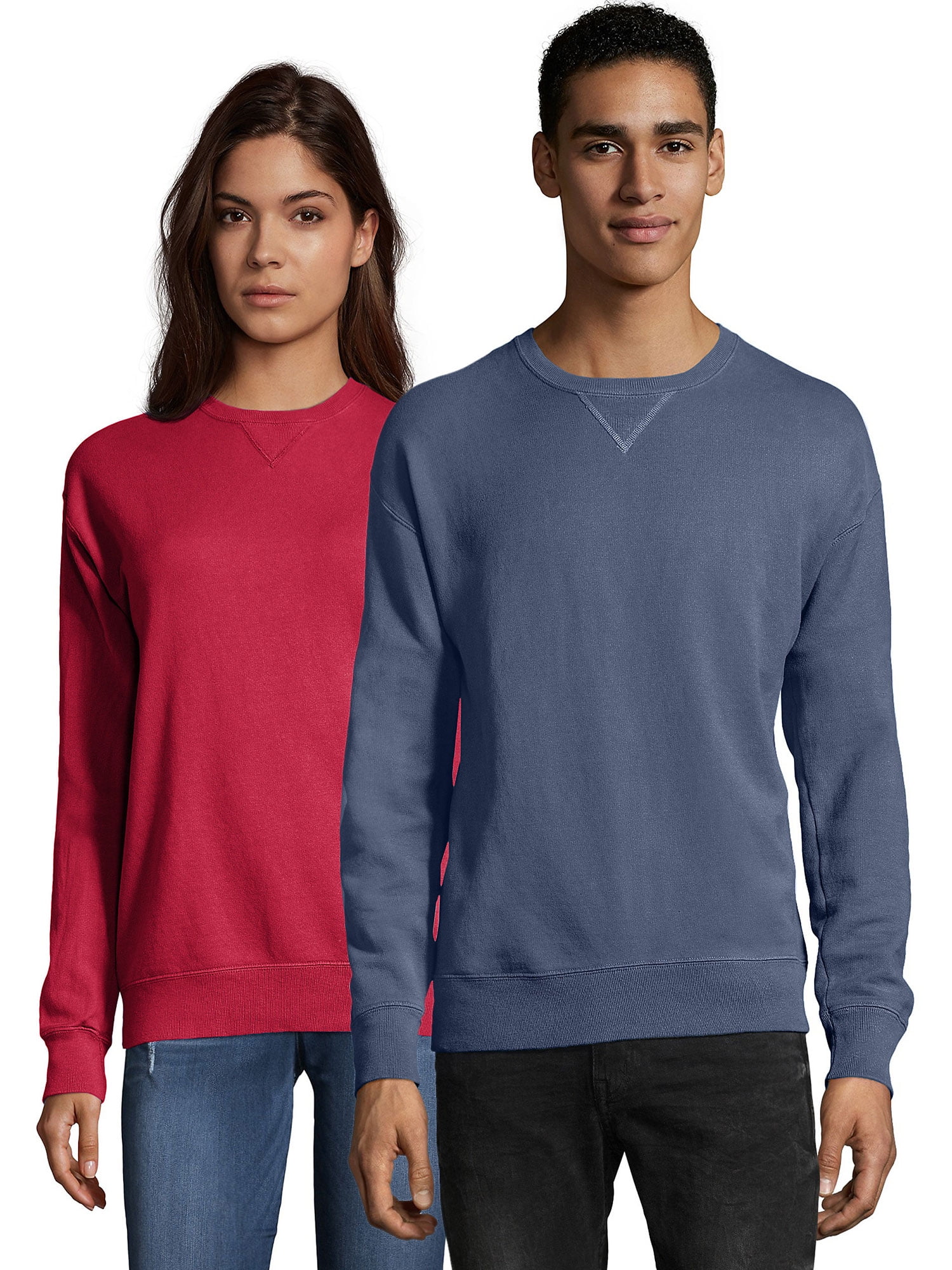 Hanes Originals Sweatshirt Unisex Garment Dyed Crewneck Long Sleeve ...
