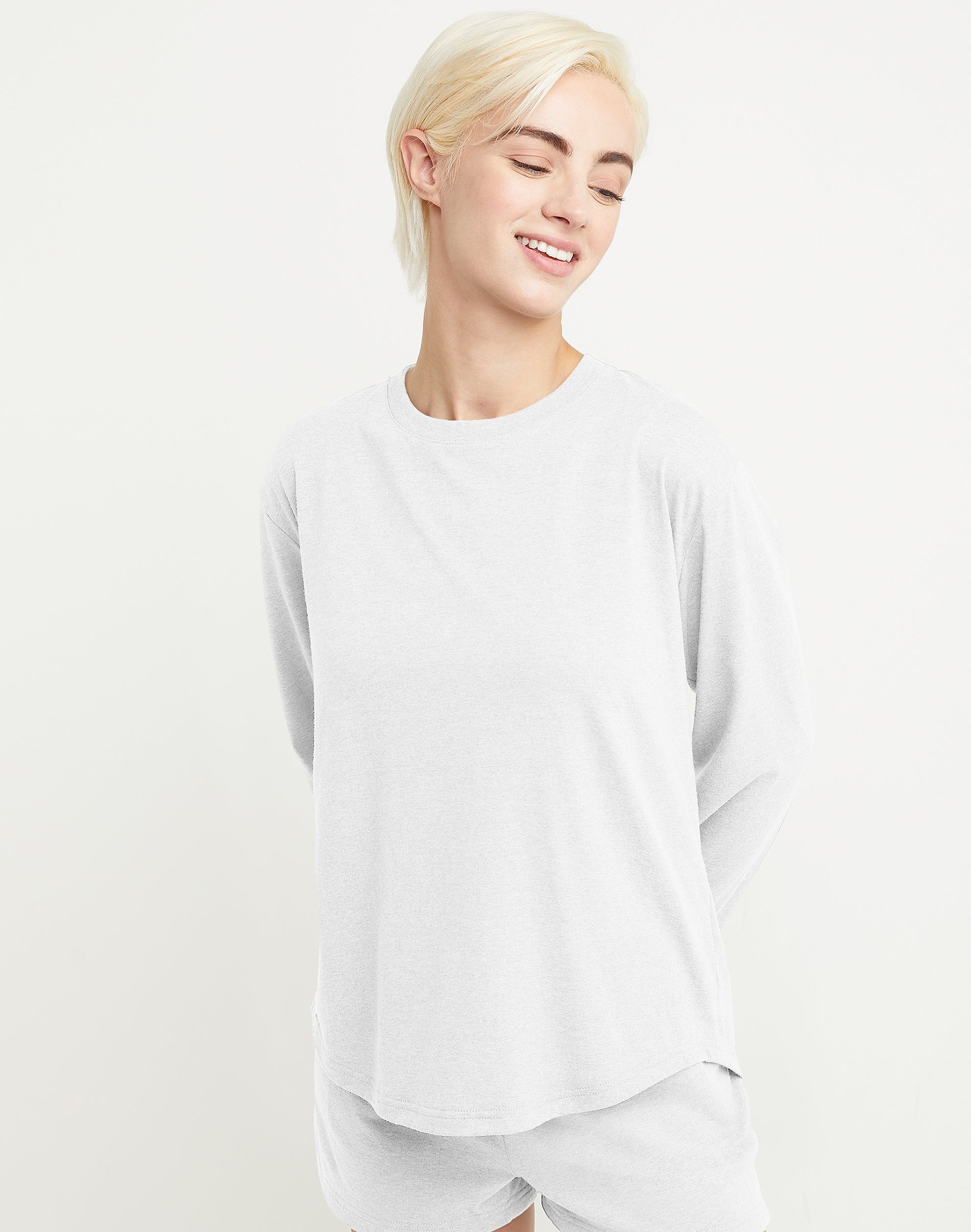 Hanes Originals Tri-Blend Women's Long Sleeve T-Shirt, Relaxed Fit Eco White XL