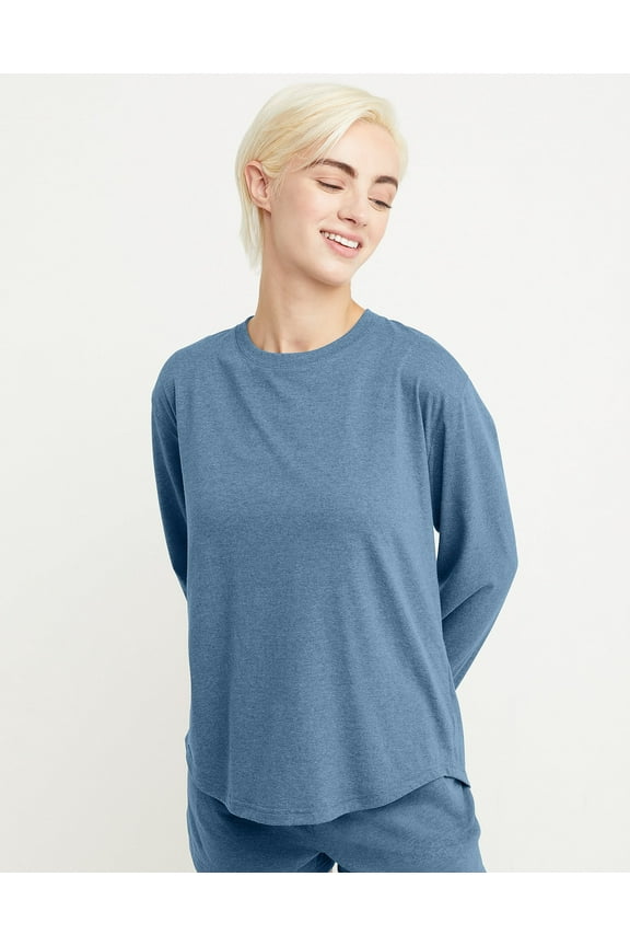Originals Tri-Blend Women's Long Sleeve T-Shirt, Relaxed Fit Regalia Blue Heather XS