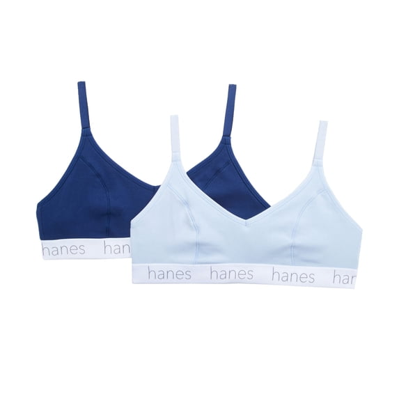 Women's Hanes DHO101 Triangle Bralette - 2 pack (Navy Eclipse/ Lilac S)