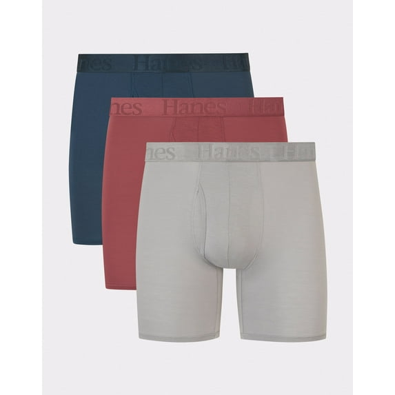 Hanes Originals Ultimate Men's SuperSoft Boxer Brief Underwear, Assorted, 3-Pack L