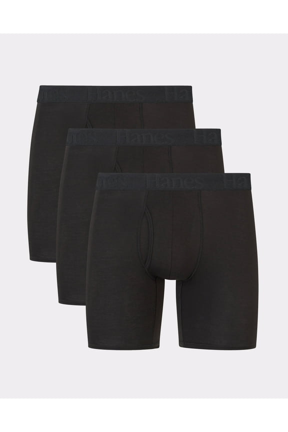 Originals Ultimate Men's SuperSoft Boxer Brief Underwear, Black, 3-Pack M