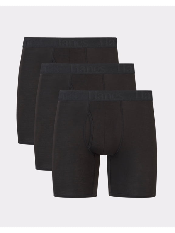 Originals Ultimate Men's SuperSoft Boxer Brief Underwear, Black, 3-Pack M