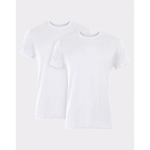 Hanes Originals Ultimate Men's SuperSoft Crewneck Undershirt, White, 2-Pack M