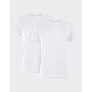 Hanes Originals Ultimate Mens SuperSoft Crewneck Undershirt, White, 2-Pack S