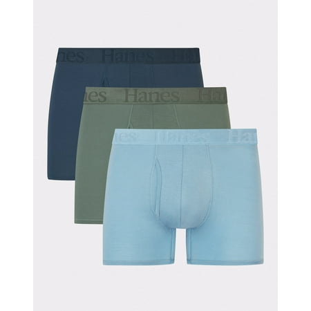 Hanes Originals Ultimate Men's SuperSoft Trunk Underwear, Assorted, 3-Pack L