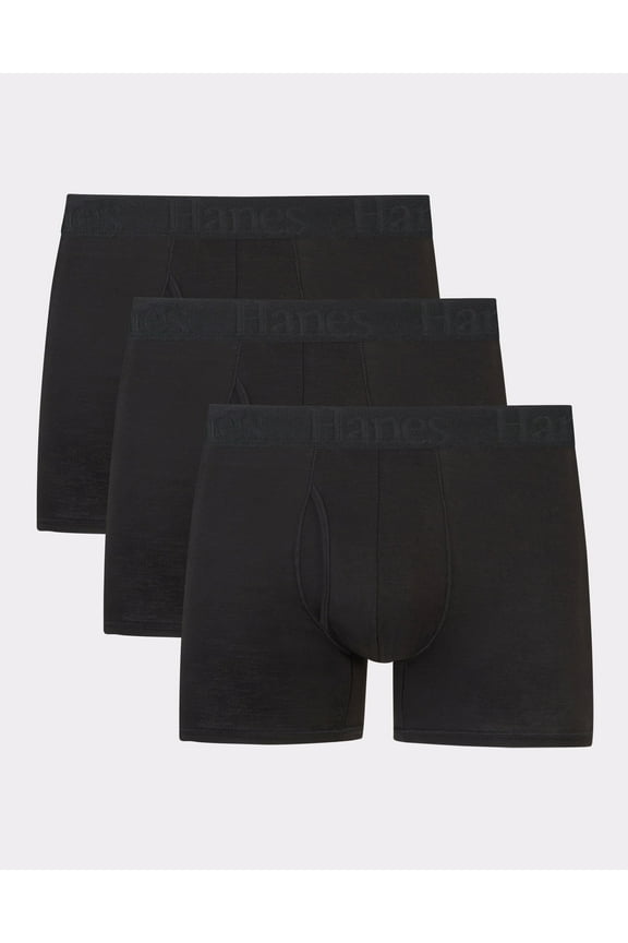 Originals Ultimate Men's SuperSoft Trunk Underwear, Black, 3-Pack S