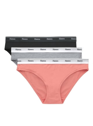Hanes Ultimate Women's Breathable Hi-Cut Underwear, 6-Pack Sugar Flower  Pink/White/Concrete Heather/Black/Purple Vista Heather/Purple Floral Print  10 