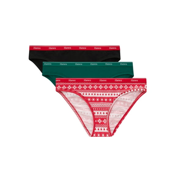 Hanes Originals Women’s Bikini Underwear, Breathable Cotton Stretch, 3-Pack