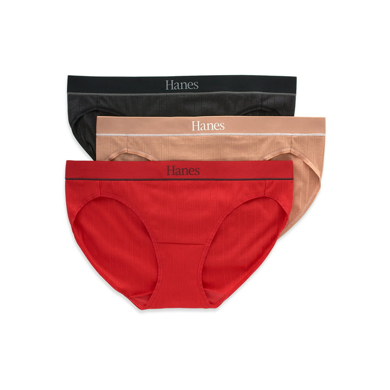 Hanes Originals Women's Bikini Underwear, Soft & Stretchy Ribbed