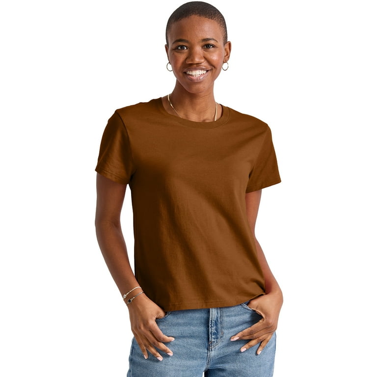 Hanes Originals Women's Classic Crewneck Cotton Tee with Curved