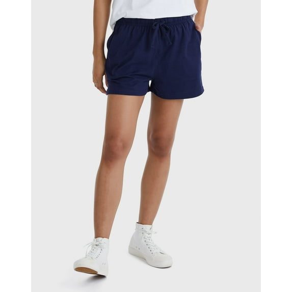 Hanes Originals Women's Cotton Jersey Shorts, 2.5" Athletic Navy S
