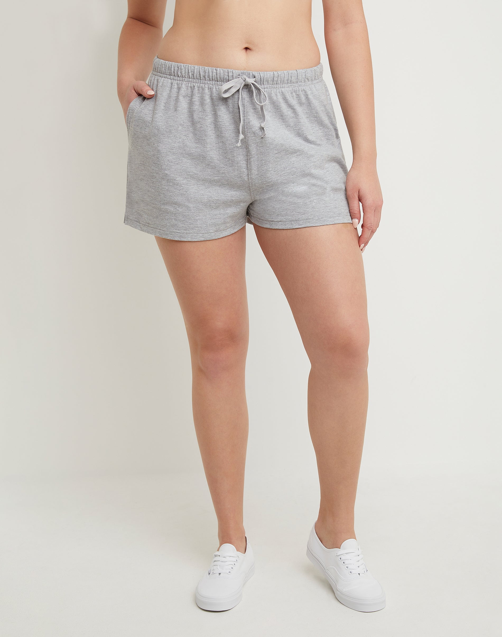 Hanes Originals Women's Cotton Jersey Shorts, 4" (Plus Size) Light